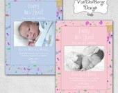 New Year Birth Announcement- Photoshop PSD layered Templates for Photographers
