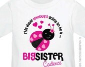 Ladybug Big Sister To Be Shirt - I'm Going To Be A Big Sister Ladybug Shirt (pink) - Pregnancy Announcement Shirt