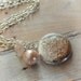 Silver Locket Jewelry, Long, Pink Pearl, Czech Pink Flower, Silver Floral Locket Necklace