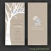 Baby or Bridal Shower Invitations - White Tree with Birdies - (Shown in Khaki, Blue, and White)