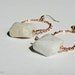 Arched dangle earrings with natural bamboo agate beads. Rose gold lace chain. 24k gold plated earwire.