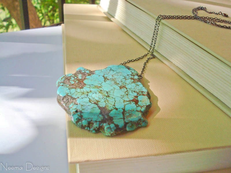 Lakota Dawn Collection - Magnesite blue-green with matrix slab necklace