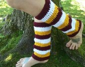 Hand Crocheted - Custom Made To Size - Adult /Teen UMD Bulldog Leg Warmers