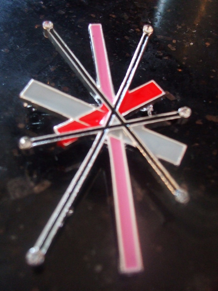 NEW atomic "Galactique Brooch" vintage Salem North star pinup inspired brooch starburst franciscan 50's 60's rhinestones mid century eames