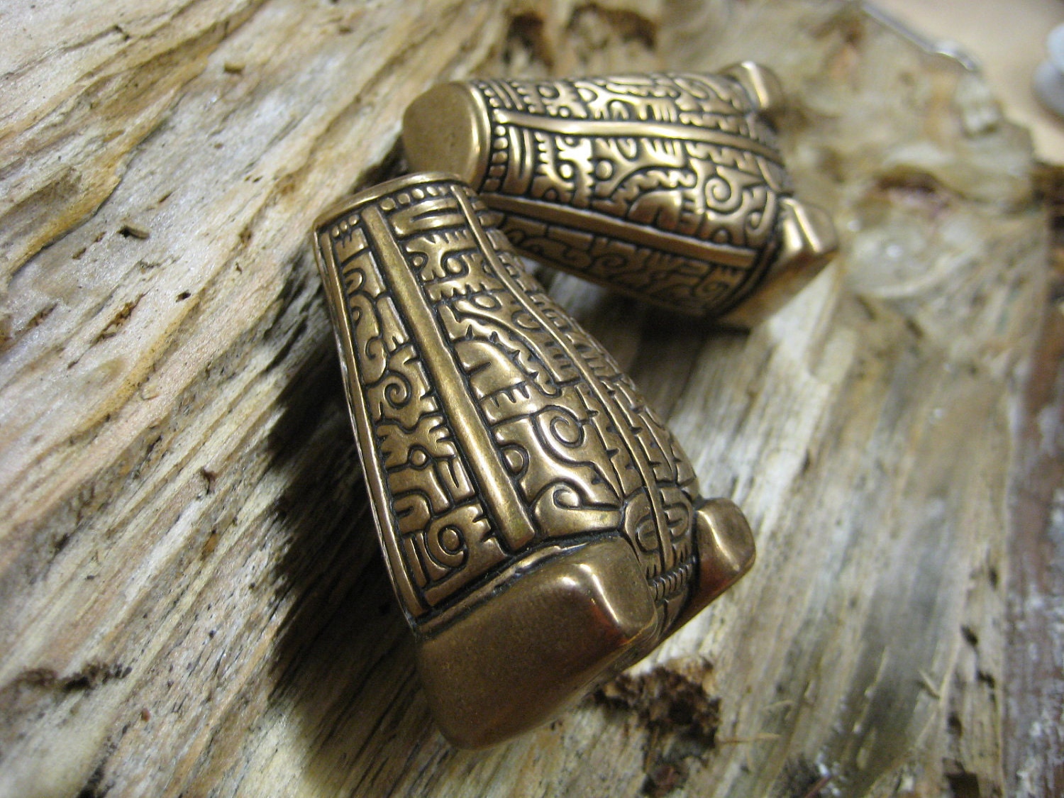 bear or boar headed brooch- viking era. set of 2