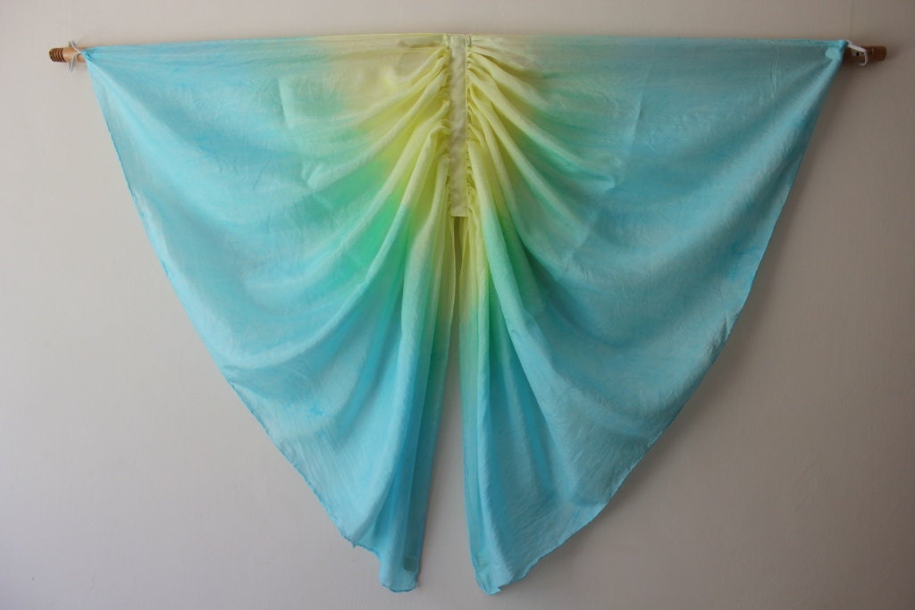 wings silk to Wings, how Butterfly Blue,  Dress Fairy Wings, fairy  and Kids  Yellow, Green Silk make