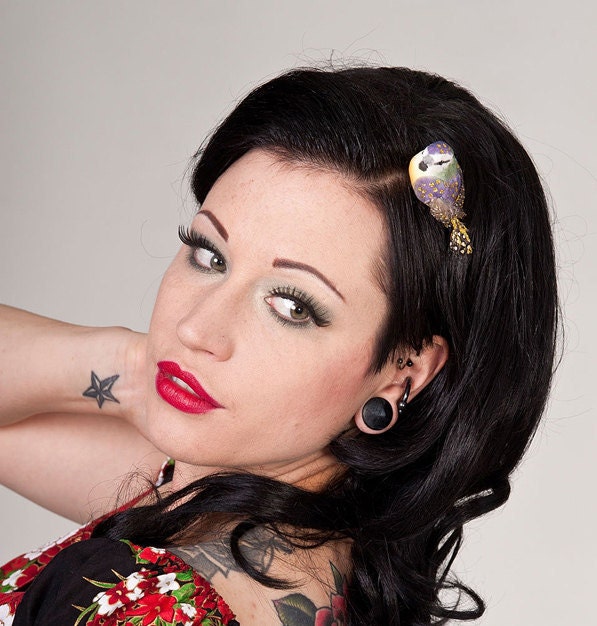 Now, Voyager Lil Dotty Bird Hair Clip-Lilac & Moss