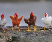 Needle Felted Chicken Sculpture, Rhode Island Red
