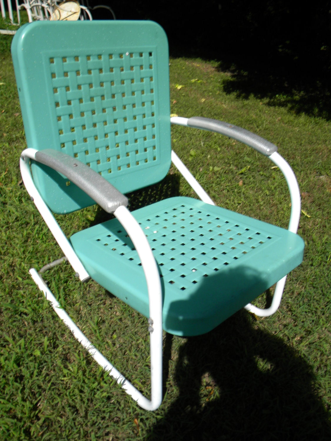 Sandy Vtg 50s 60s Retro Outdoor Metal Lawn Patio Porch Rocking Chair