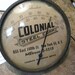 vintage antique 1920s or so COLONIAL STEEL ADVERTISING thermometer convex glass.