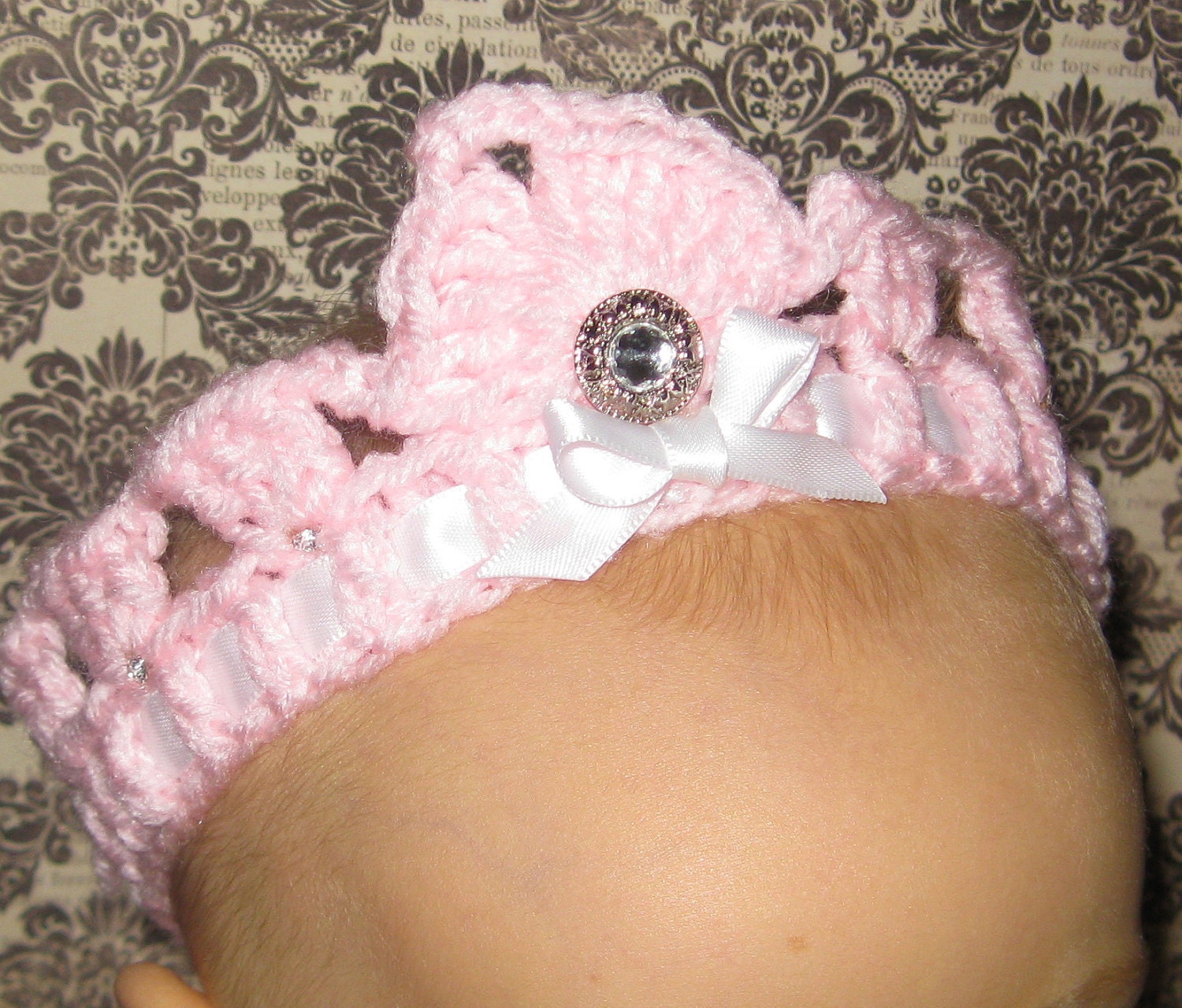 Sparkling Pink Princess Tiara Great for a Newborn Photo prop  (Ships NEXT day)