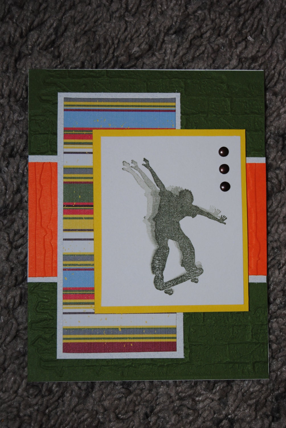 Boy's Skateboard Birthday Card - Handcrafted