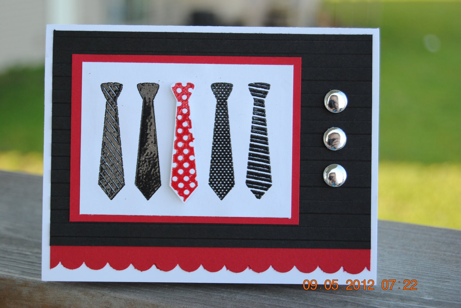 Handcrafted Masculine Tie Father's Day, Birthday, Love,Thinking of You Card