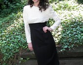 Black and White Dress with Pearls