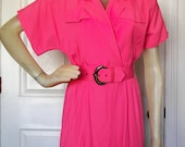 90's Summer Dress - Hot Pink - S/M