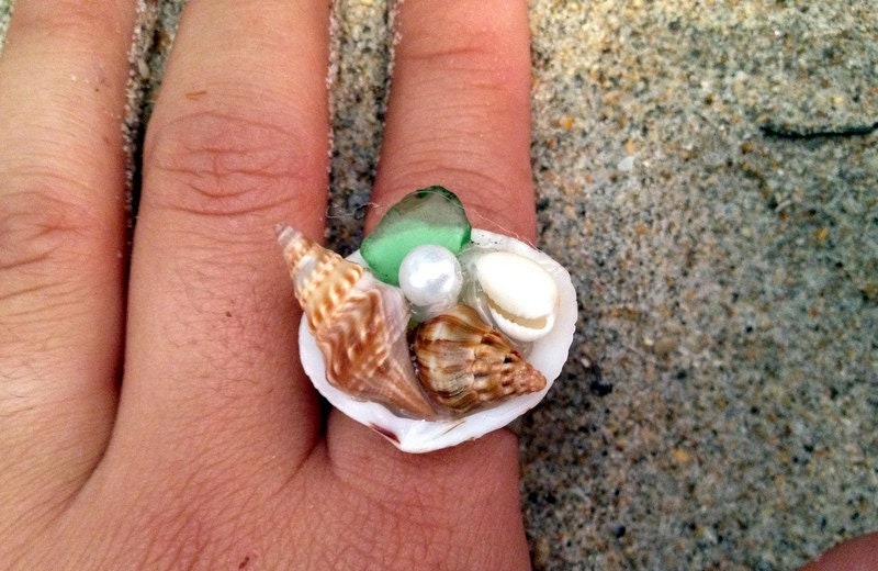 Sea Shell Cluster Ring