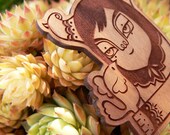Laser cut wood brooch (Model: Friends)