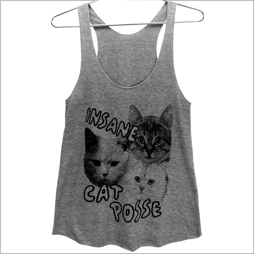 Insane Cat Posse Tank Top WOMENS American Apparel Sizes S, M, L