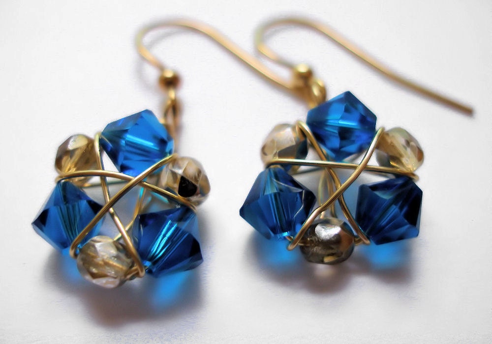 Zelda's Zora Sapphire Dark Blue Dangle Earrings