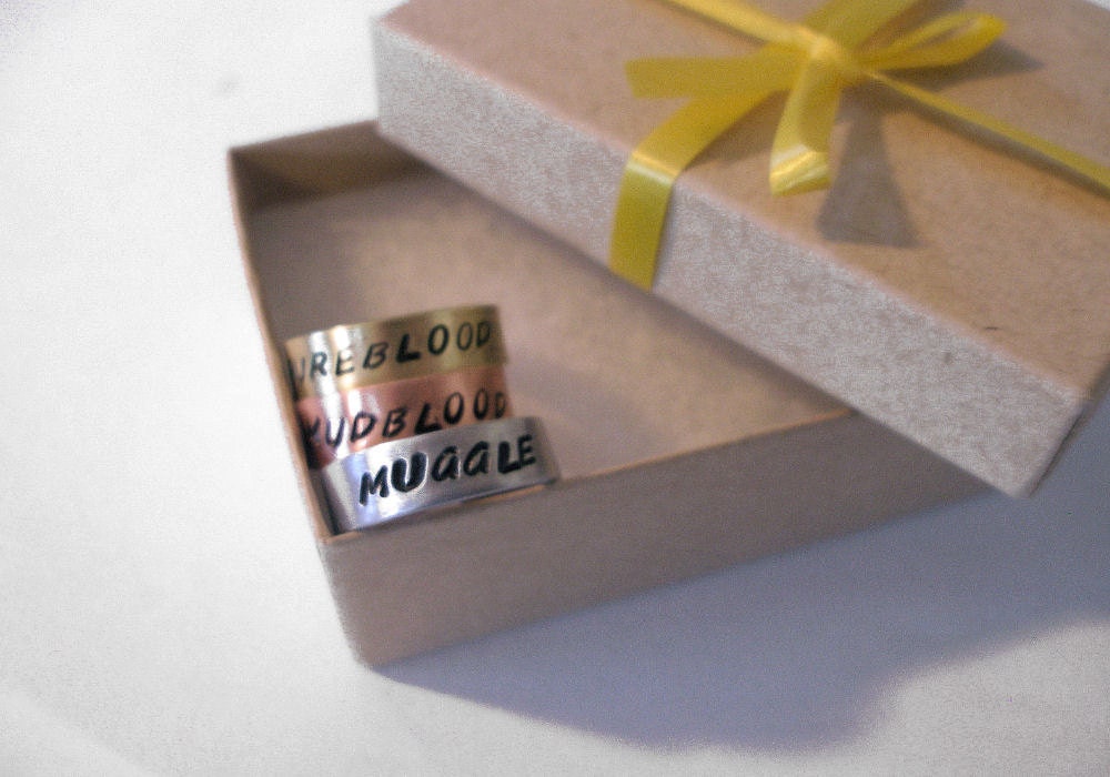 Harry Potter Wizard Blood Status Mixed Metal Ring Set