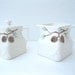 Vintage Cream And Sugar Set, White Ceramic with Pinecones and Deer