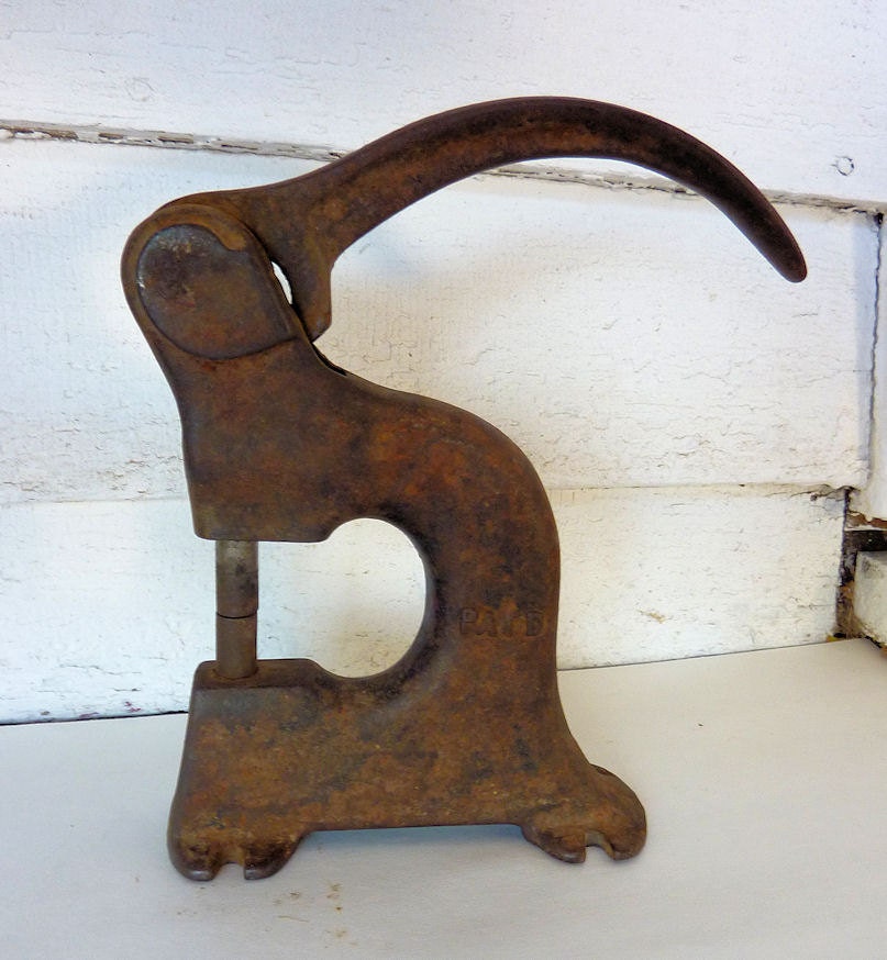Antique Cast Iron Riveter Leatherworking Tool by CampHoneybelle
