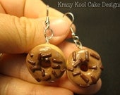 Maple Donut Earrings With Chocolate Sprinkles