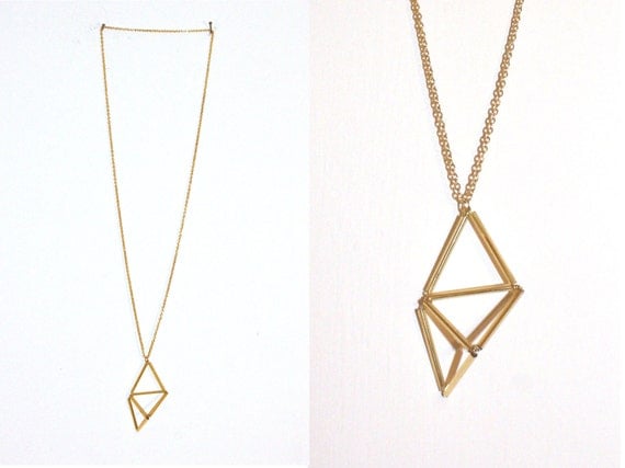 Necklace // gold // triangle geometry