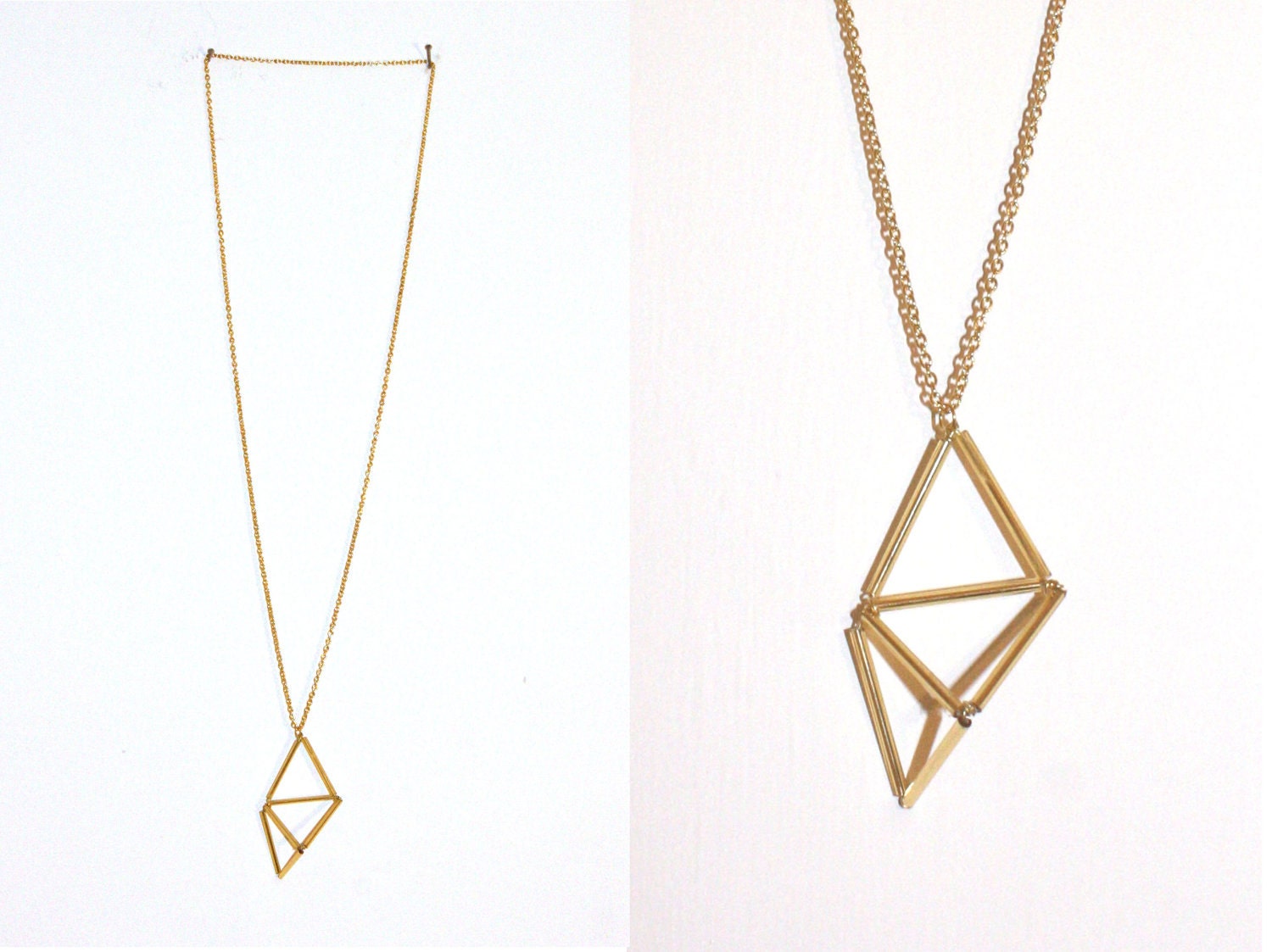 Necklace // gold // triangle geometry