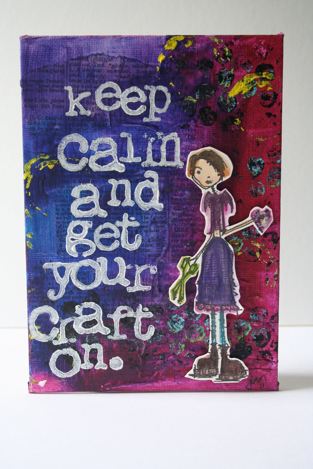 OriGINAL: acrylic canvas "keep calm get your craft on"