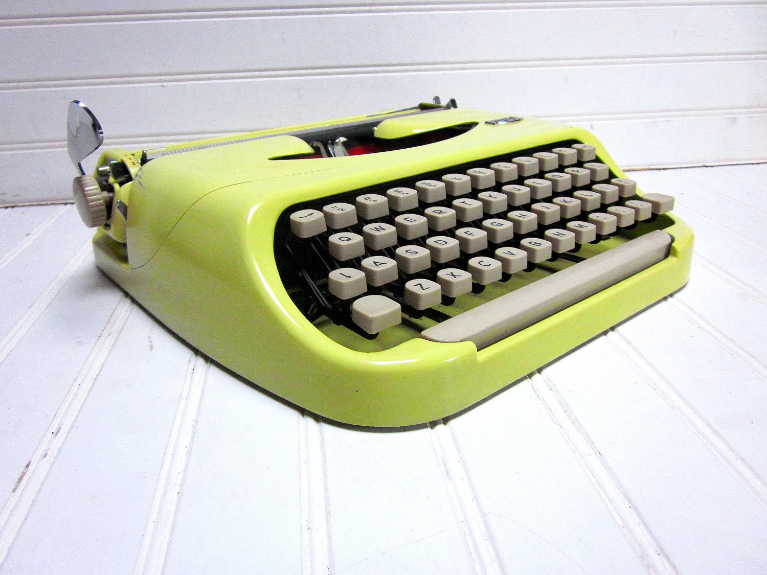 Vintage Typewriter Yellow Royal Royalite '64 Portable Manual Typewriter