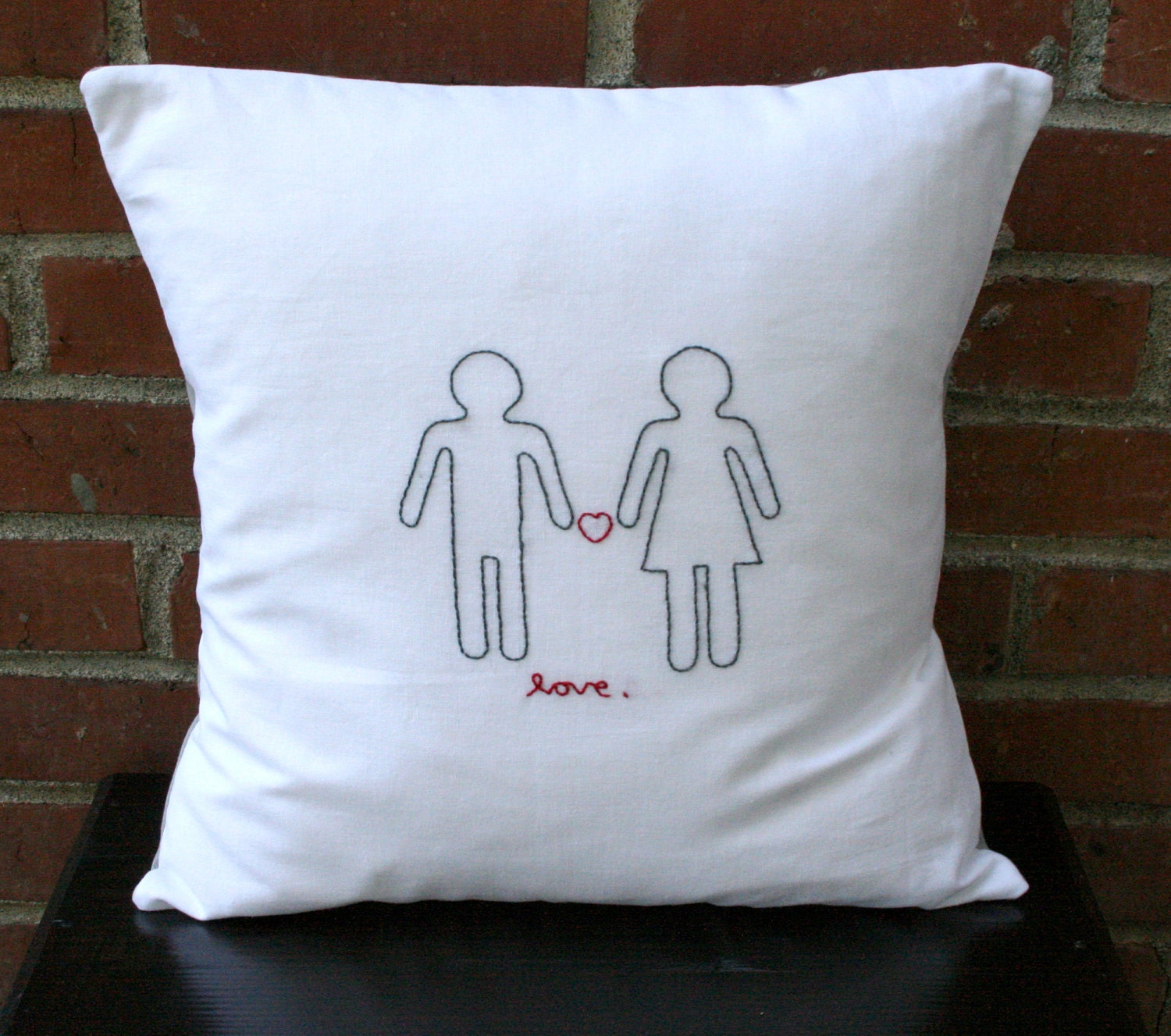 Accent Pillow Cover - Love - Man and Woman Couple