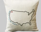 Embroidered Pillow Cover - Home Is Where The Heart Is - Hand-Embroidered  Pillows Needlepoint on Linen