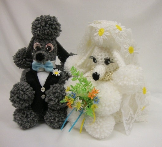 OOAK Crochet Poodle Toilet Tissue Cozies: The Happy Couple