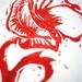 Original Linocut: Red Poppy
