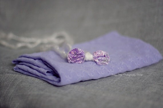 Lavender Tieback Baby  Headband/ Lace wrap Set Newborn Photography Prop