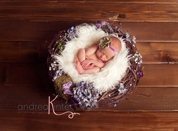 Spring Flower Newborn Nest, Newborn Photography Prop
