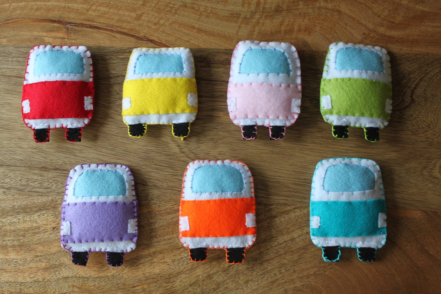 VW Classic campervan Orange Rainbow Toy Plushie Air Freshener Felt