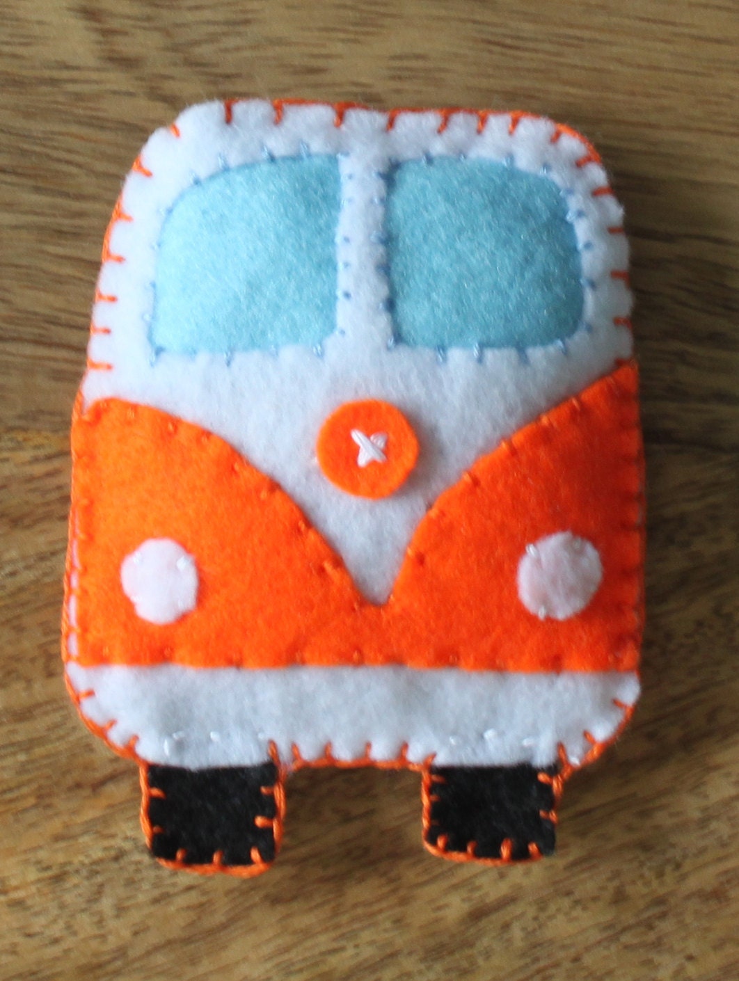 VW Classic campervan Orange Rainbow Toy Plushie Air Freshener Felt
