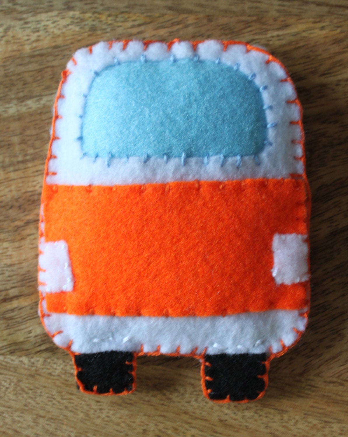 VW Classic campervan Orange Rainbow Toy Plushie Air Freshener Felt