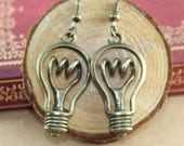 Antique bronze light bulb earrings