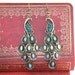Peacock earrings vintage style-blue color
