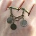 Antique Bronze Bohemian Double ring --medal, coins, multi strands, elegant , multi chains, drops, chains