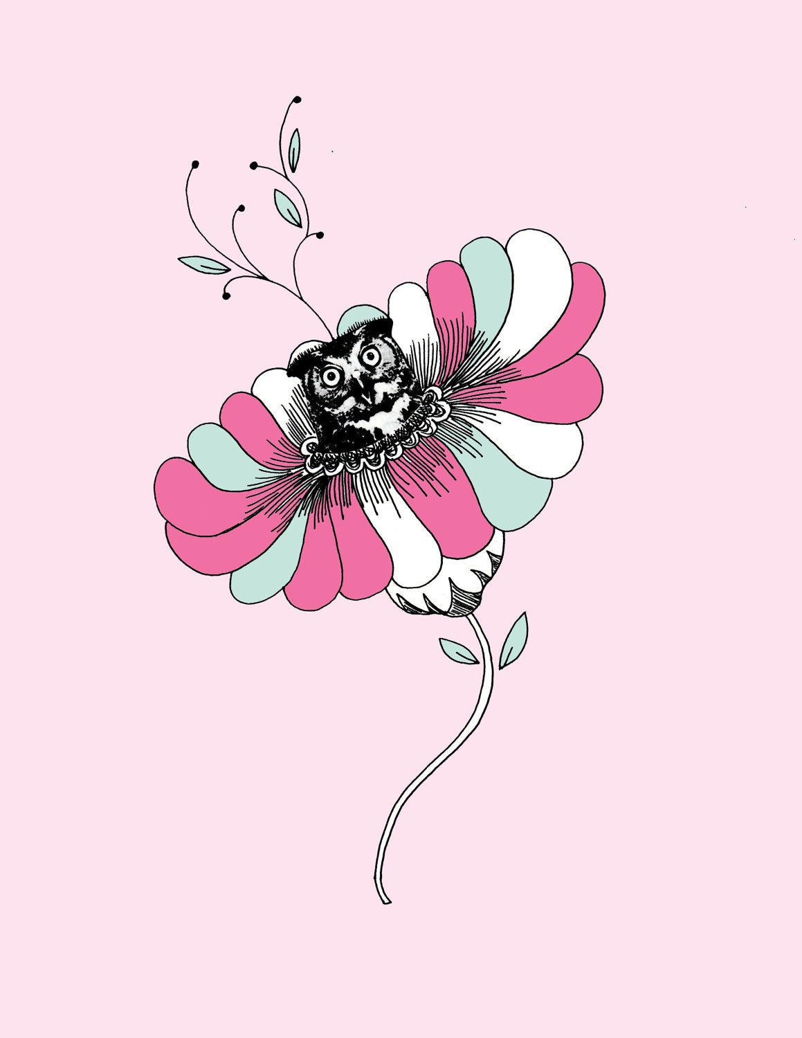 Super SALE - Hootunia - Limited Illustration Print 