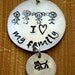 I Love My Family handstamped necklace/pendant with family stick figures