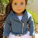 18 inch American Girl Doll Clothing Denim Motorcycle Jacket