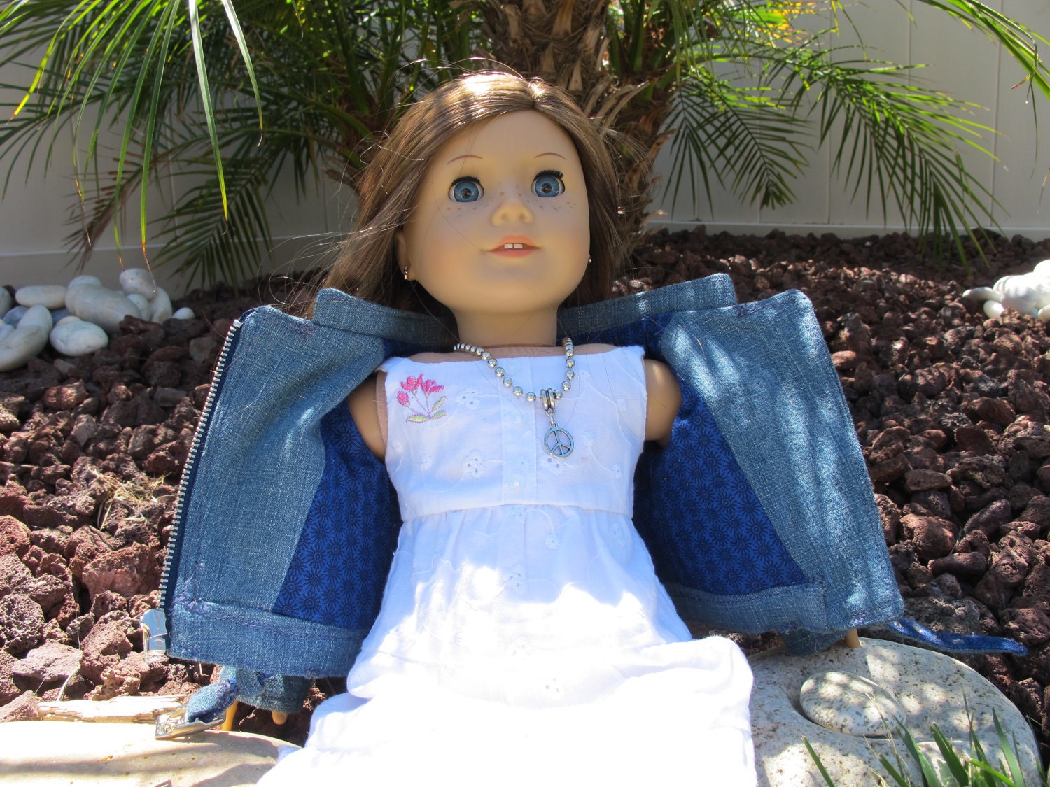 18 inch American Girl Doll Clothing Denim Motorcycle Jacket