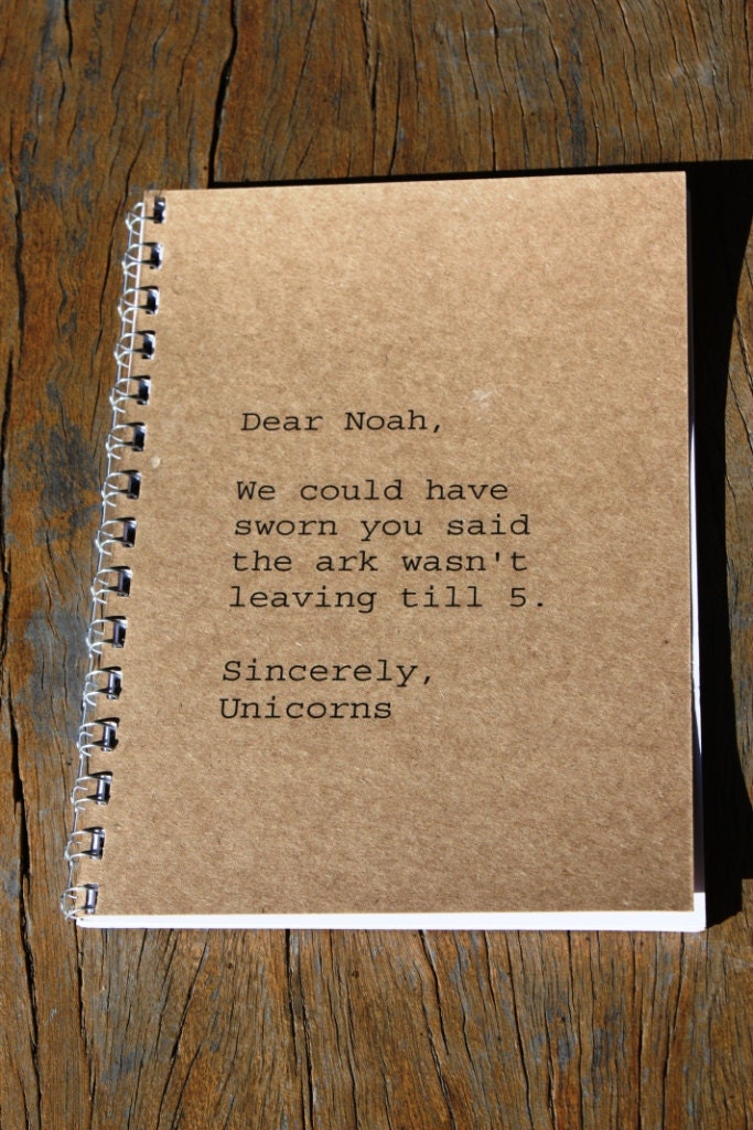 Journal - Dear Noah, Sincerely the Unicorns
