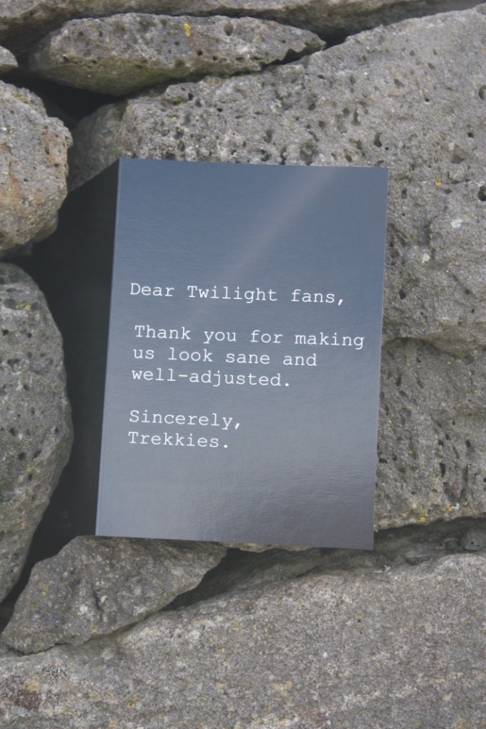 Greeting Card - Dear Twilight, Sincerely Trekkies