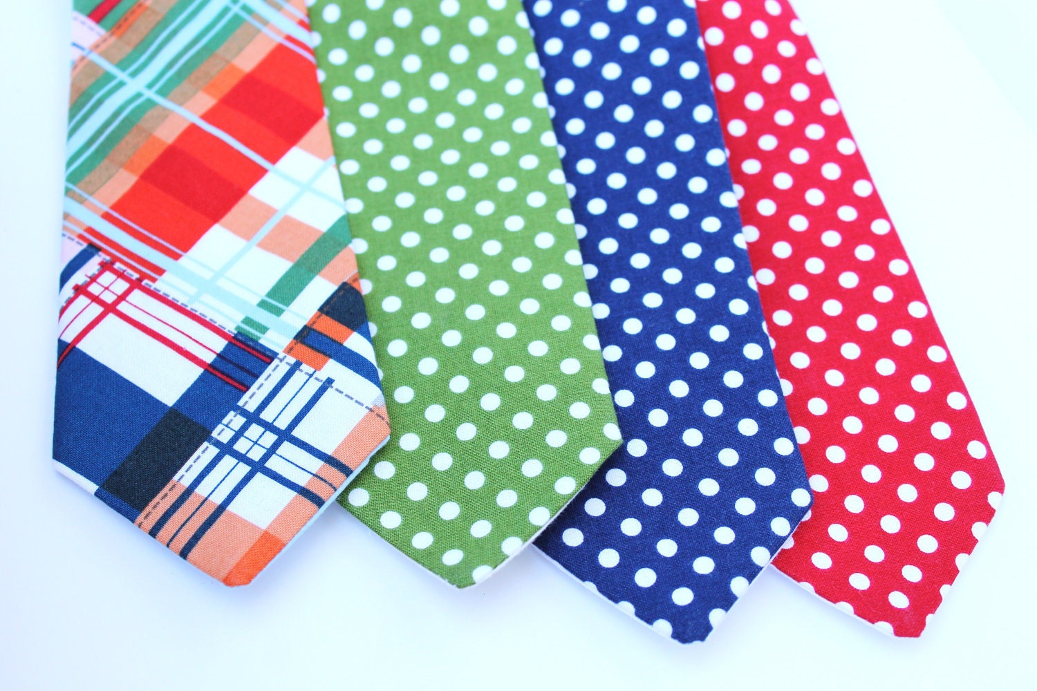Seaside Plaid necktie for boys, choose your size FREE SHIPPING